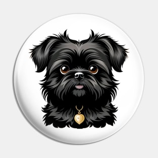 Head affenpinscher dog pet portrait cartoon vector illustration Pin