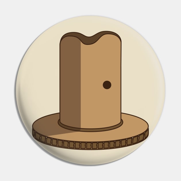 Big Cardboard Cowboy hat Pin by CardboardCowboy