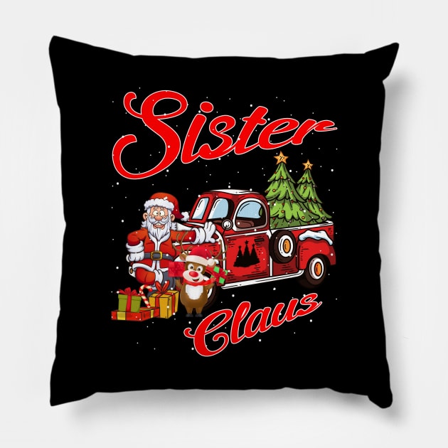 Sister Claus Santa Car Christmas Funny Awesome Gift Pillow by intelus