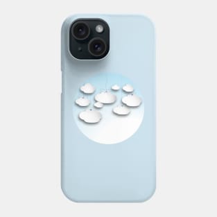 Clouds on a string in Light  Blue Phone Case