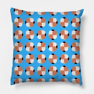 Vibrant Orange and Blue Retro Geometric Art Pillow