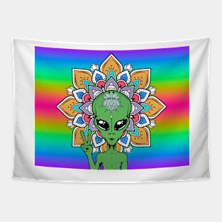 Alien mandala Tapestry