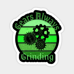 Mental Health Awareness Gears Always Grinding Overthinking Retro Sunset Magnet