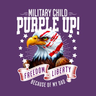 Military Kids - Purple-Up 2023 Holiday - Military Dad T-Shirt