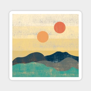 Binary Sunset Colorful Magnet