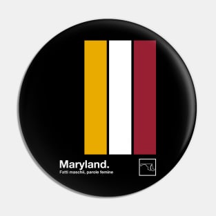 Maryland State Flag  // Original Minimalist Artwork Poster Design Pin