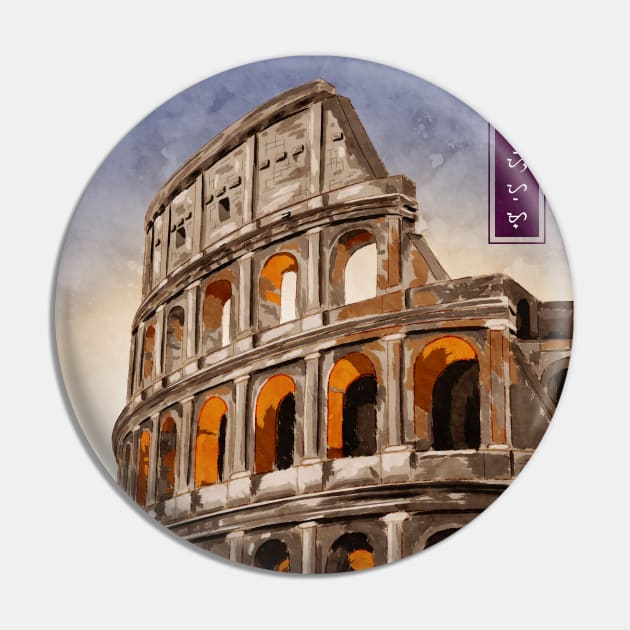 Colosseum - White Pin by Thor Reyes