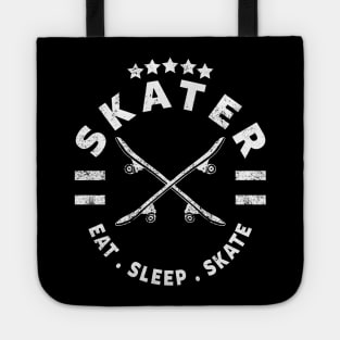 SKATER - SKATEBOARDER - EAT SLEEP SKATE Tote