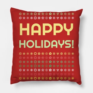 Happy Holidays Pattern Design Pillow