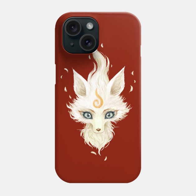 White fox Phone Case by Freeminds