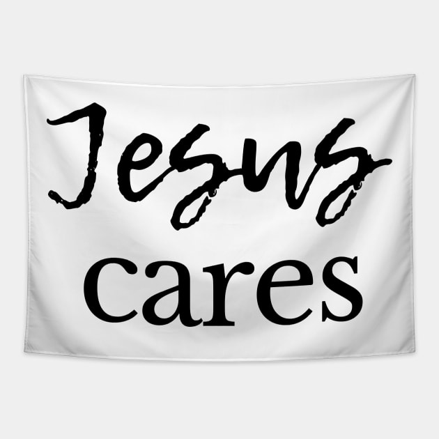 Jesus Cares Tapestry by Push Concepts