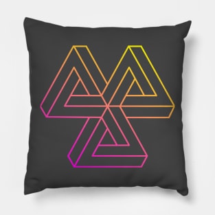 Impossible object (magenta to yellow gradient) Pillow