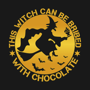 This Witch Can Be Bribed With Chocolate Funny Halloween T-Shirt