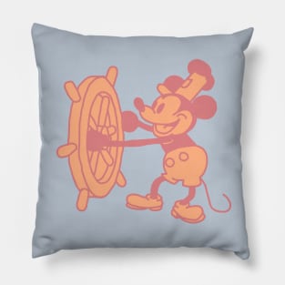 Peach Fuzz Steamboat Willie Mouse Pantone Color of the Year 2024 Pillow