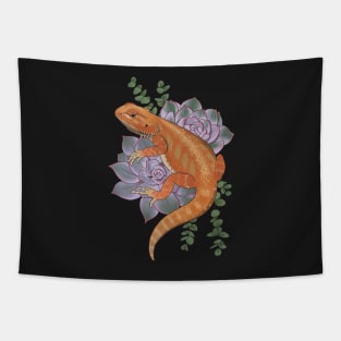 Bearded Dragon with Succulents Tapestry