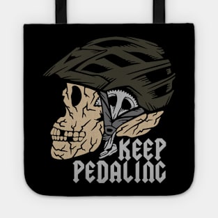 skulls, helmets and bicycle gear Tote