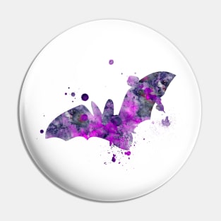 Purple Bat Watercolor Painting Pin