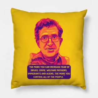 Noam Chomsky Portrait and Quote Pillow