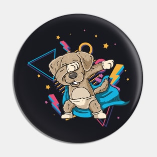 Dabbing Dog 80s retro Style Dab Gift Pin