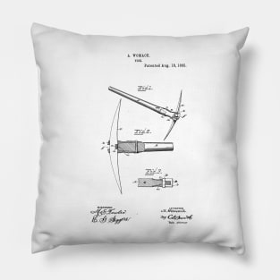Pick Tool Vintage Patent Hand Drawing Pillow