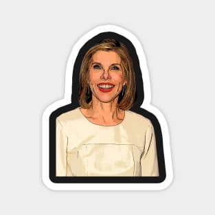 Christine Baranski Beige Cartoon Magnet