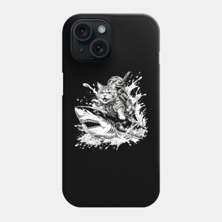 Meow-tastic Safari Riding Sharks Phone Case