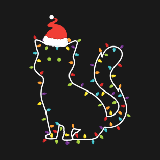 Christmas Cat Made of Lights T-Shirt