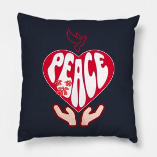 Release Peace Into The World Heart Pillow