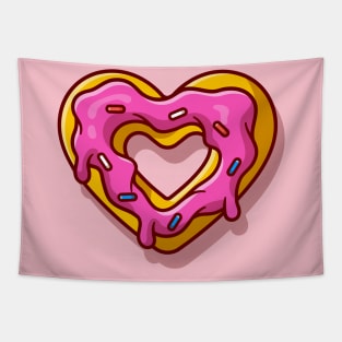 Love Doughnut Cream Melted Cartoon Tapestry