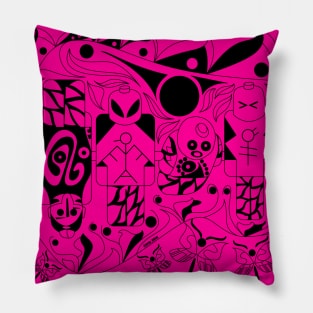 brick in violet robot alien dreams ecopop Pillow