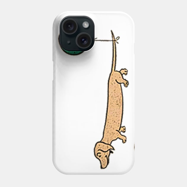 Dachshund puppy with balloon attached to his tail Phone Case by Marccelus