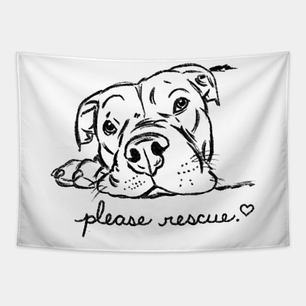 Rescue Dog, Rescue Pit Bull, Pittie Lovers, Adopt Don't Shop Tapestry by sockdogs