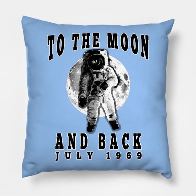 To the Moon and Back Apollo 11 Pillow by Scarebaby