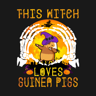 This Witch Loves Guinea Pigs Halloween (132) T-Shirt