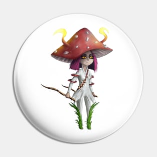 Mushroom Girl Pin