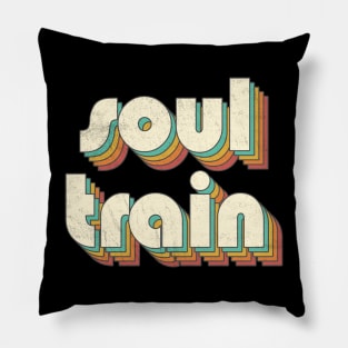 Vintage Soul Rainbow Letters Distressed Style Pillow