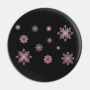 Light Pink Faux Glitter Snowflakes Pin