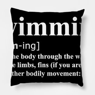 Swimming Dictionary definition white Pillow