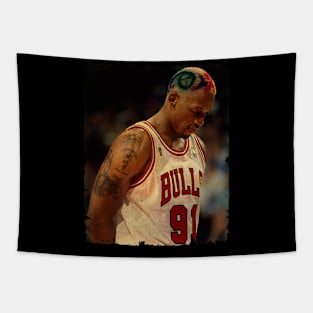 Dennis Rodman - Vintage Design Of Basketball Tapestry