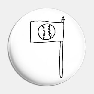 A Cool Baseball Flag Pin