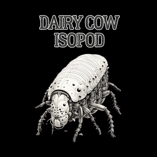 Monochrome Dairy Cow Isopod Bug Design | Intriguing Nature Artwork by The Whimsical Homestead