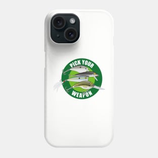 Pick Your Weapon Fishing Lures - Green on Green Phone Case