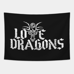 Love Dragons - white Tapestry