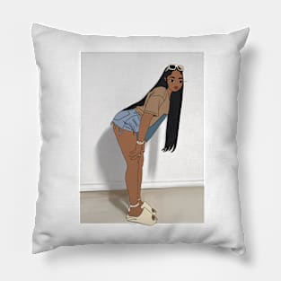 Black Woman Cartoon Collection Pillow