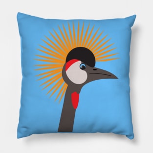 Grey Crowned Crane African Bird Portrait 2 Pillow