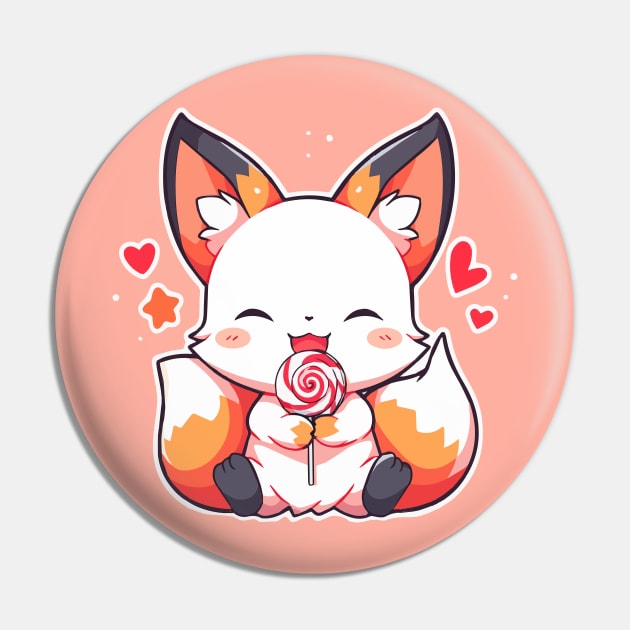 Nine-tail fox eating a lollipop candy Pin by etherElric