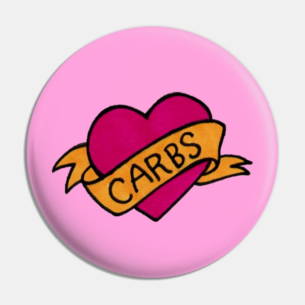 I Love Carbs Pin by Luckyponytattoo
