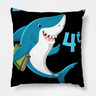 4th Grade Teacher Student Shirts Shark Back To School Gift Pillow