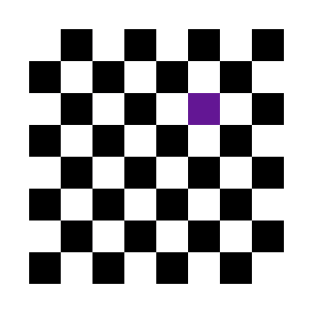 Checkered Black and White with One Purple Square by AbstractIdeas