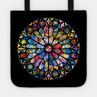 Notre-Dame Cathedral Paris France Graffiti Rose Window Tote